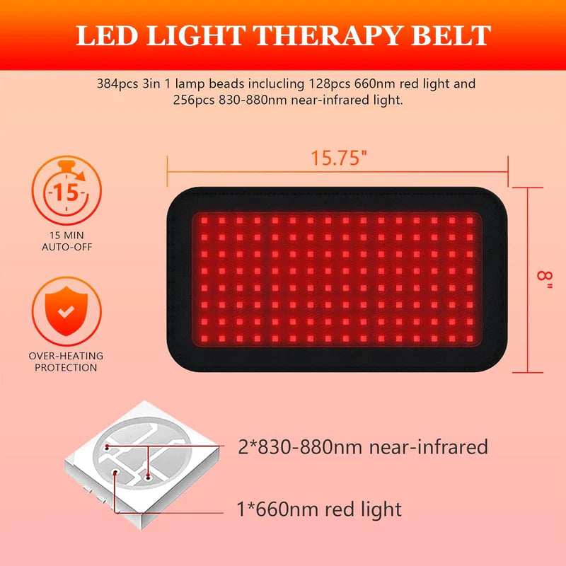 LED Infrared&Red Light Therapy Belt Device