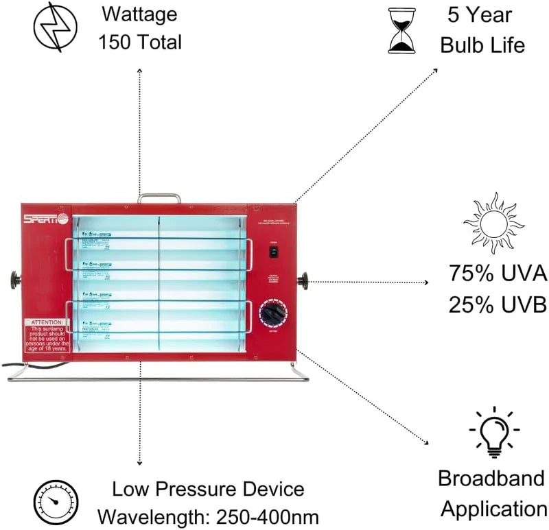 Jitesy Sun Indoor Adjustable UVB/UVA Light Tanning Lamp For Home 5.0
